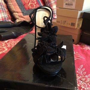 Colin Stuart Suede Flower Heels